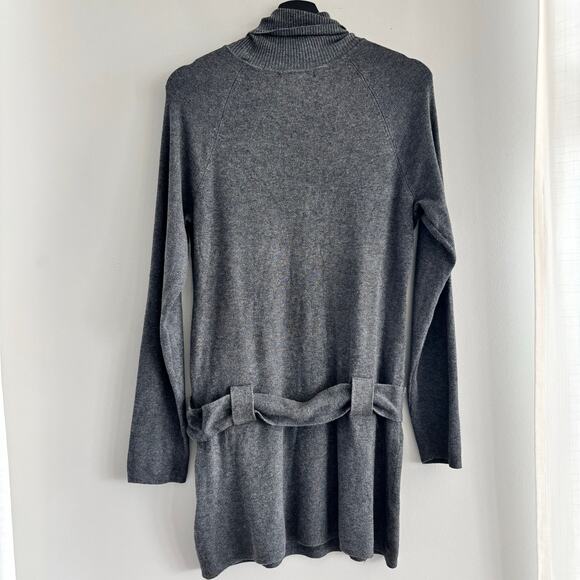 INC International Concepts Drop Waist Turtleneck Belted Sweater Size L Gray - Picture 6 of 6
